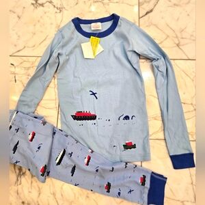 Hanna Andersson Organic Light Blue Nautical Pajama Set